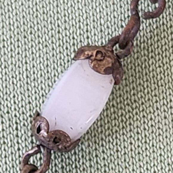 White oval  shaped-faceted white catholic rosary - Picture 6 of 6